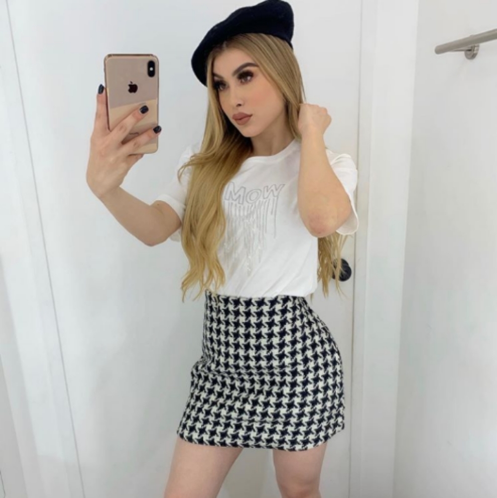 Black and White Plaid Skirt